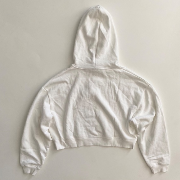 PINK Victoria's Secret Sweatshirt Hoodie Hooded Sweater White Cropped Nwt - Picture 3 of 3